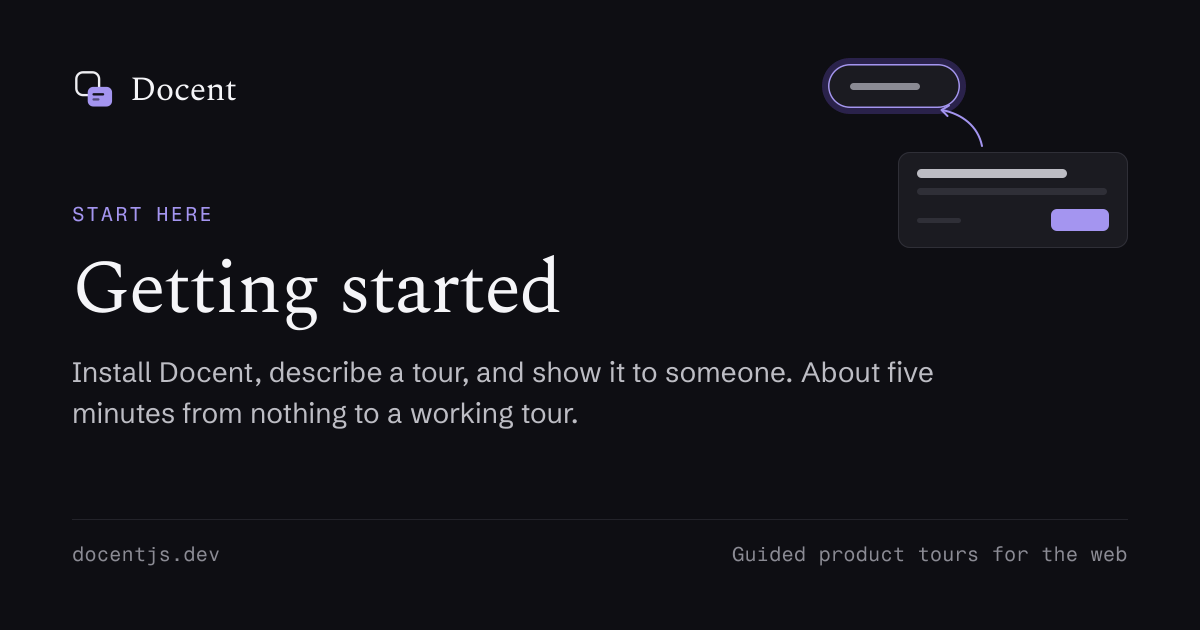 Docent — Install Docent, describe a tour, and show it to someone. About five minutes from nothing…